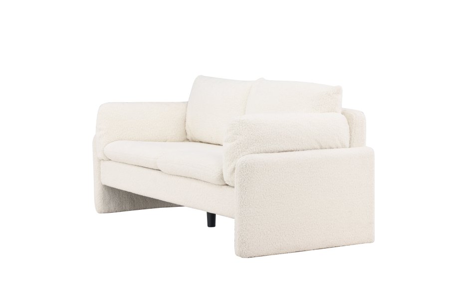 VENTURE DESIGN Luna 3 pers. sofa - hvitt boucléstoff og svart metall