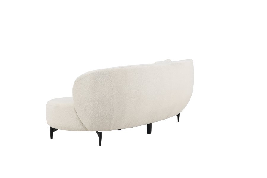 VENTURE DESIGN Luna 3 pers. sofa - hvitt boucléstoff og svart metall
