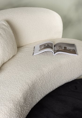 VENTURE DESIGN Luna 3 pers. sofa - hvitt boucléstoff og svart metall