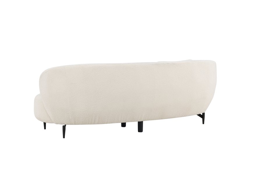 VENTURE DESIGN Luna 3 pers. sofa - hvitt boucléstoff og svart metall