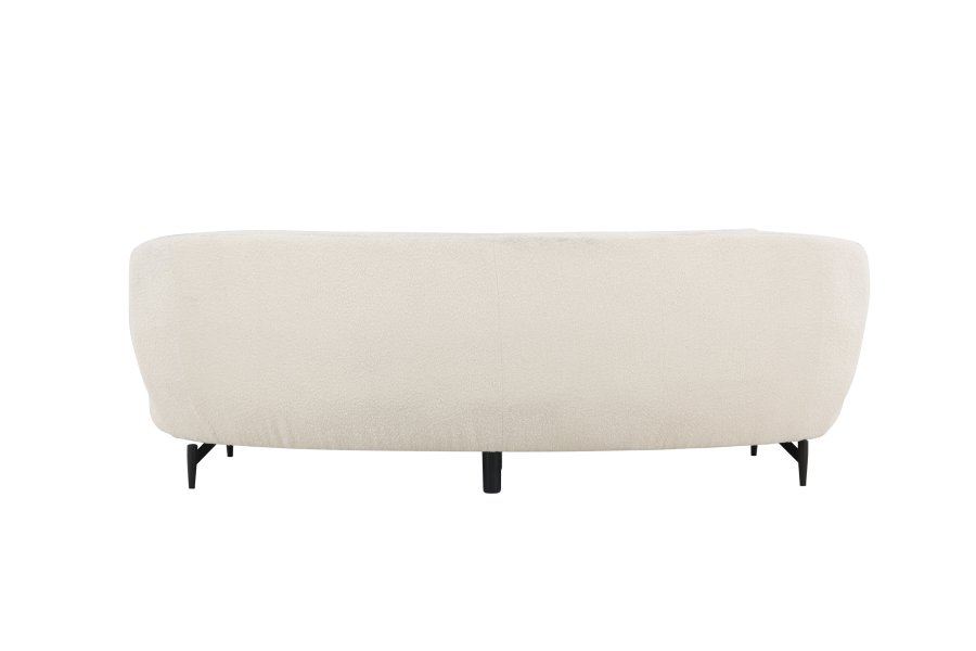 VENTURE DESIGN Luna 3 pers. sofa - hvitt boucléstoff og svart metall