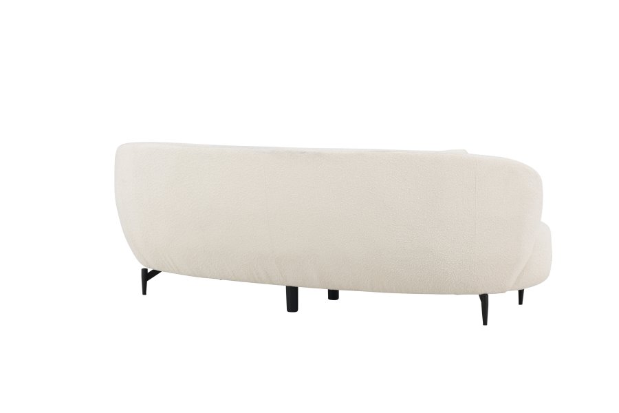 VENTURE DESIGN Luna 3 pers. sofa - hvitt boucléstoff og svart metall