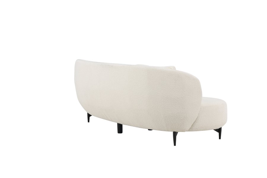 VENTURE DESIGN Luna 3 pers. sofa - hvitt boucléstoff og svart metall
