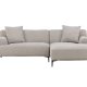 VENTURE DESIGN Viskan sofa, m. sjeselong - lys gr polyester og matt sort metall