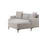 VENTURE DESIGN Viskan sofa, m. sjeselong - lys gr polyester og matt sort metall