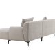 VENTURE DESIGN Viskan sofa, m. sjeselong - lys gr polyester og matt sort metall