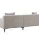 VENTURE DESIGN Viskan sofa, m. sjeselong - lys gr polyester og matt sort metall