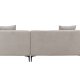 VENTURE DESIGN Viskan sofa, m. sjeselong - lys gr polyester og matt sort metall
