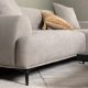 VENTURE DESIGN Viskan sofa, m. sjeselong - lys gr polyester og matt sort metall