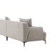 VENTURE DESIGN Viskan sofa, m. sjeselong - lys gr polyester og matt sort metall