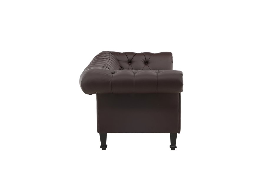 VENTURE DESIGN Ätran sofa - mrkebrun PU og gummitre