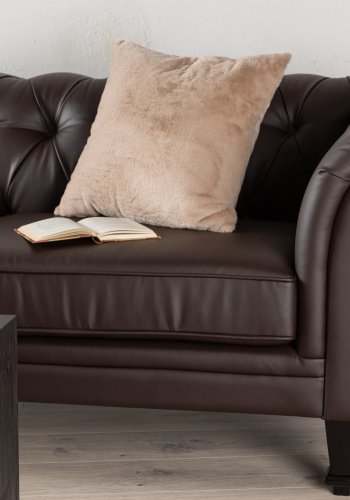 VENTURE DESIGN Ätran sofa - mrkebrun PU og gummitre