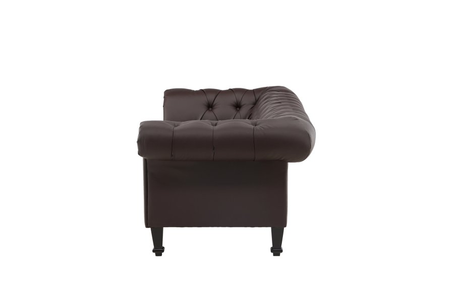 VENTURE DESIGN Ätran sofa - mrkebrun PU og gummitre