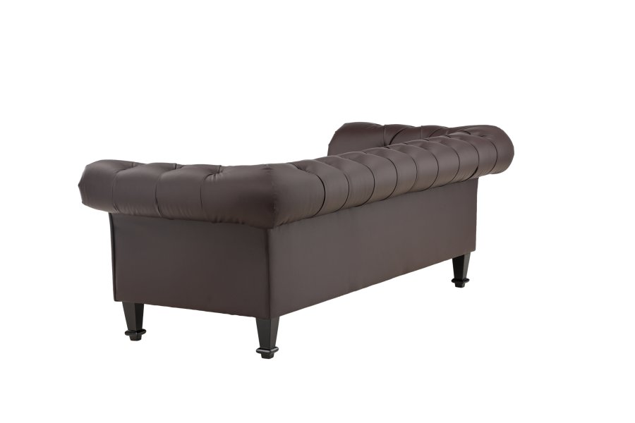 VENTURE DESIGN Ätran sofa - mrkebrun PU og gummitre