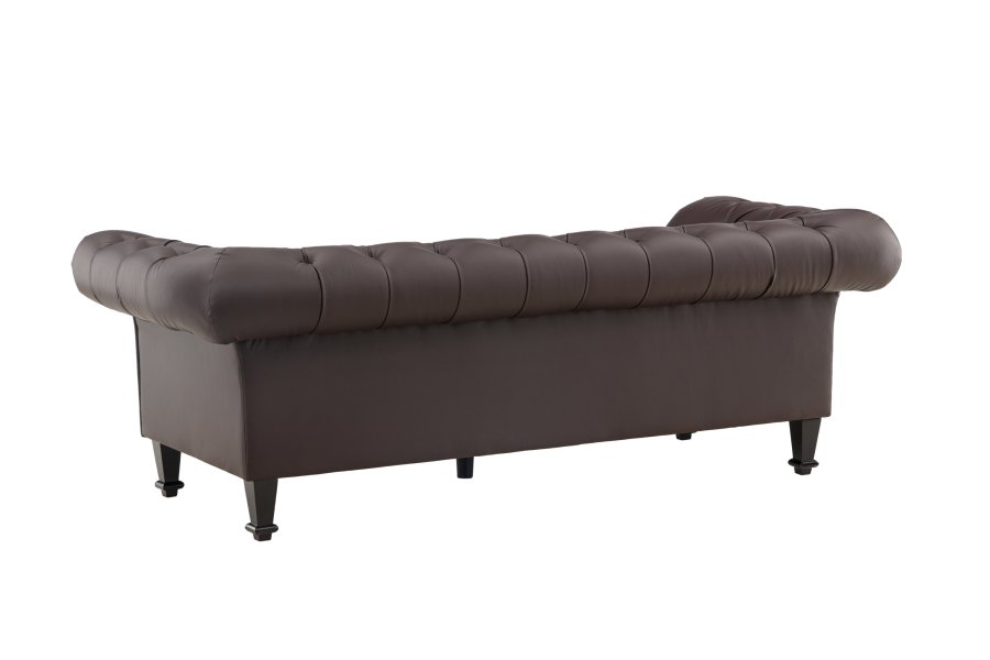 VENTURE DESIGN Ätran sofa - mrkebrun PU og gummitre