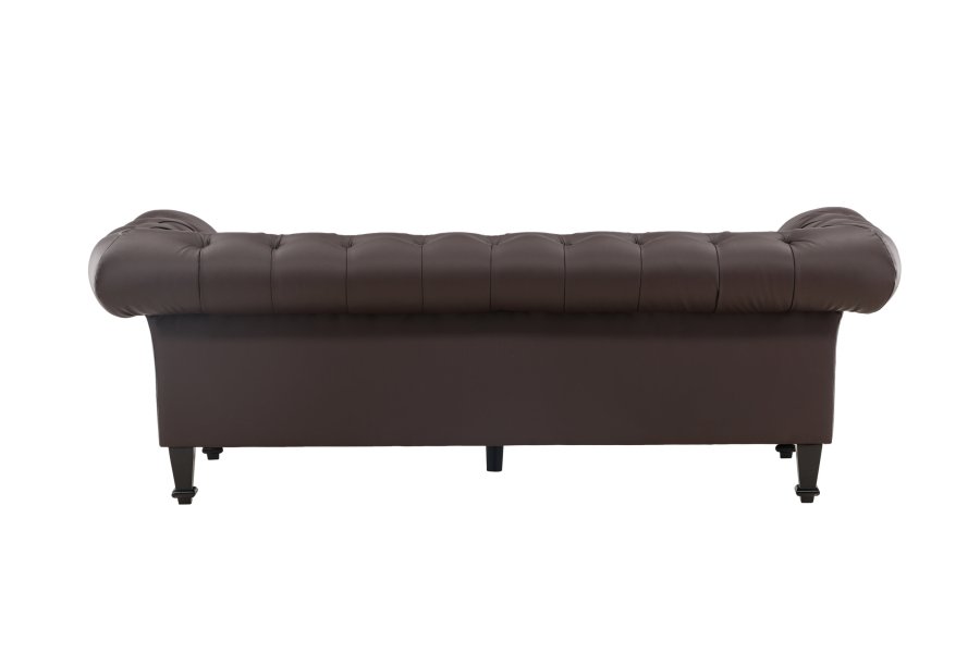 VENTURE DESIGN Ätran sofa - mrkebrun PU og gummitre