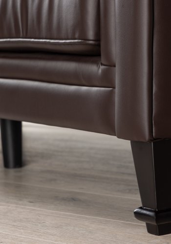 VENTURE DESIGN Ätran sofa - mrkebrun PU og gummitre