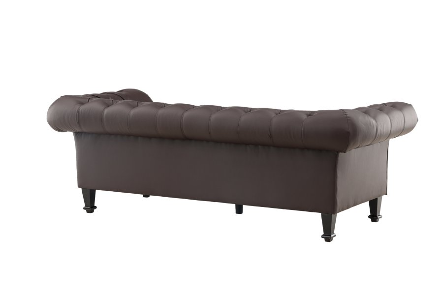 VENTURE DESIGN Ätran sofa - mrkebrun PU og gummitre