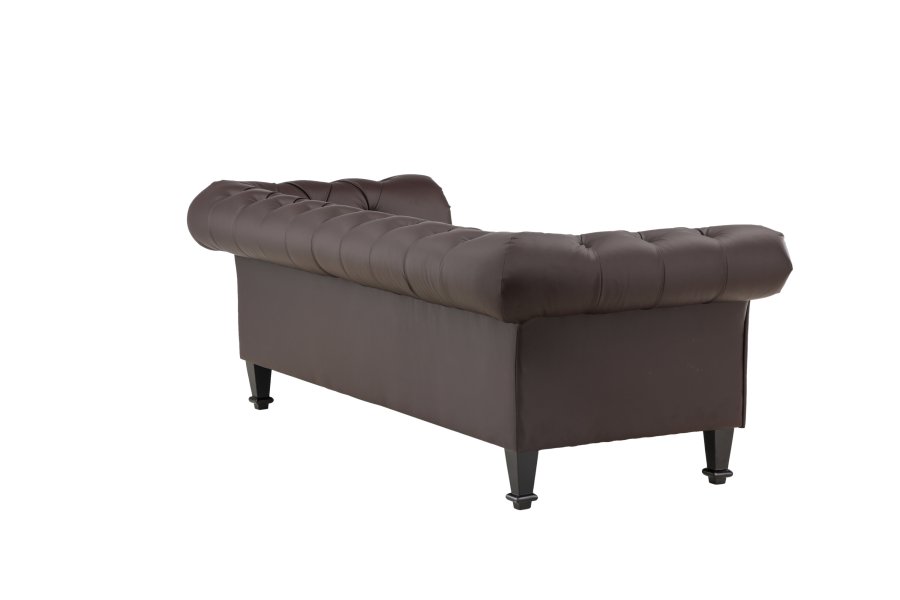VENTURE DESIGN Ätran sofa - mrkebrun PU og gummitre
