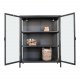 HOUSE NORDIC Brisbane vitrineskap, m. 2 glassdrer og 2 hyller - sort stl