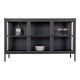 HOUSE NORDIC Brisbane Sideboard, mit 3 Glastüren – schwarzer Stahl (140x40)