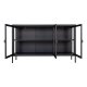 HOUSE NORDIC Brisbane Sideboard, mit 3 Glastüren – schwarzer Stahl (140x40)