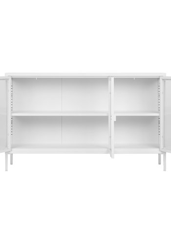 HOUSE NORDIC Brisbane skjenk, med 3 glassdrer og 1 hylle - hvitt stl