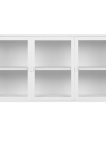 HOUSE NORDIC Brisbane skjenk, med 3 glassdrer og 1 hylle - hvitt stl