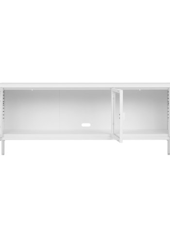 HOUSE NORDIC Brisbane TV-bord, med 3 glassdrer - hvitt stl (130x40)