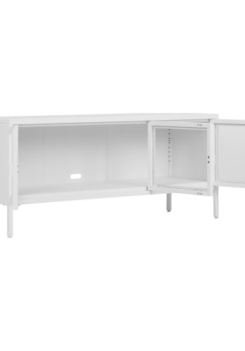 HOUSE NORDIC Brisbane TV-bord, med 3 glassdrer - hvitt stl (130x40)