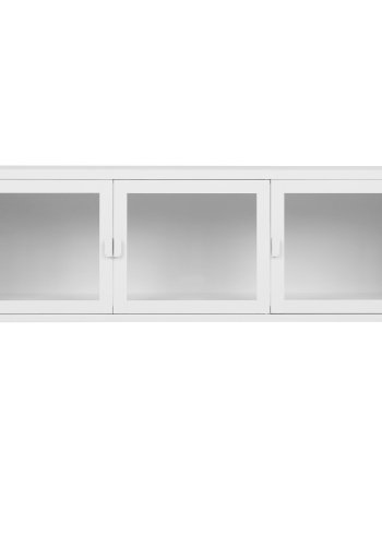 HOUSE NORDIC Brisbane TV-bord, med 3 glassdrer - hvitt stl (130x40)