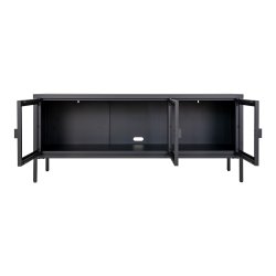  Brisbane TV-b�nk, m. 3 glasl�ger - sort st�l (40x130)