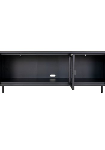 HOUSE NORDIC Brisbane TV-benk, m. 3 glassdrer - svart stl (40x130)