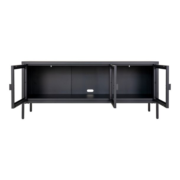  Brisbane TV-b�nk, m. 3 glasl�ger - sort st�l (40x130)