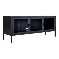  Brisbane TV-b�nk, m. 3 glasl�ger - sort st�l (40x130)