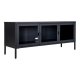 HOUSE NORDIC Brisbane TV-benk, m. 3 glassdrer - svart stl (40x130)