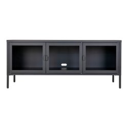  Brisbane TV-b�nk, m. 3 glasl�ger - sort st�l (40x130)