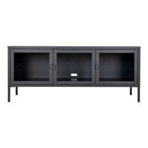  Brisbane TV-b�nk, m. 3 glasl�ger - sort st�l (40x130)