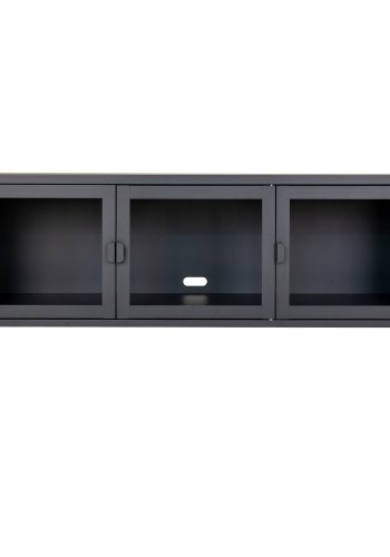 HOUSE NORDIC Brisbane TV-benk, m. 3 glassdrer - svart stl (40x130)