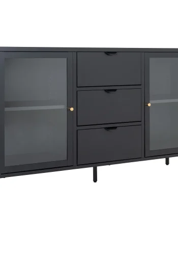 House Nordic skjenk med glassdrer, sort