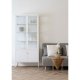 HOUSE NORDIC Brisbane vitrineskap - Vitrineskap, 4 drer, stl, hvit 80x35x180 cm