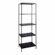 HOUSE NORDIC rektangulr Vita reol, m. 4 hyller - sort melamin og stl
