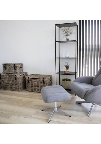 HOUSE NORDIC rektangulr Vita reol, m. 4 hyller - sort melamin og stl