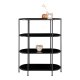 HOUSE NORDIC Vita reol, m. 4 hyller - sort melaminfolie og sort stl