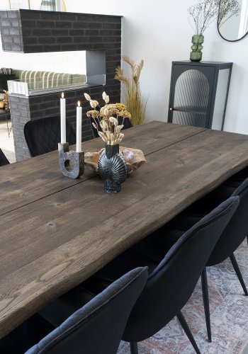 HOUSE NORDIC Adelaide vitrineskap, m. 1 riflet glassdr - sort stl