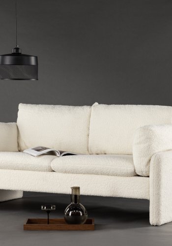 VENTURE DESIGN Vindel 2 pers. sofa - hvid polyester bamsestof