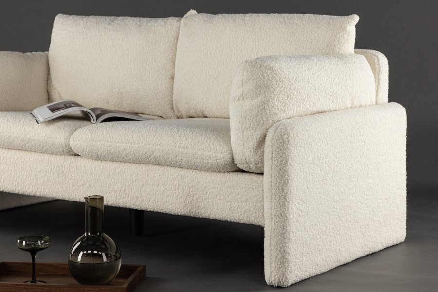 VENTURE DESIGN Vindel 2 pers. sofa - hvid polyester bamsestof