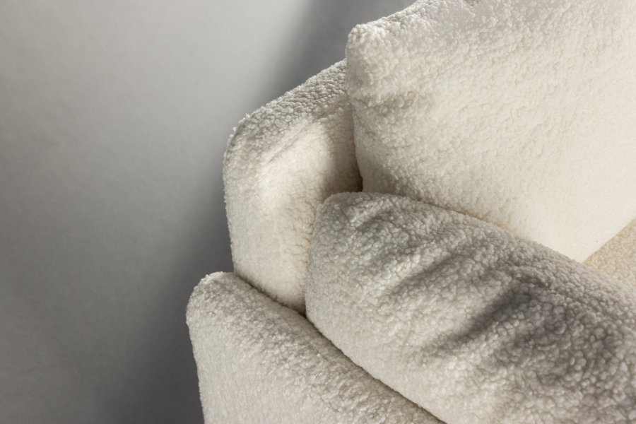 VENTURE DESIGN Vindel 2 pers. sofa - hvid polyester bamsestof