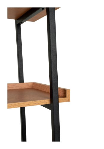 HOUSE NORDIC Bokhylle, ask finer, svart metallramme, 6 hyller, 80x35x185 cm