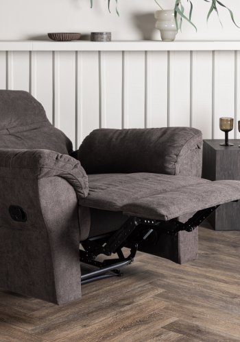 VENTURE DESIGN Taranto hvilestol, m. armlen - brun polyester og metall